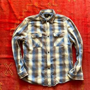 RRL Double R L Plaid Twill Work Shirt - Size XL